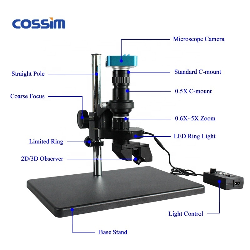 ATE-5 3D Manual Monocular Digital Video Stereo Microscope with HDMI 1080P Camera