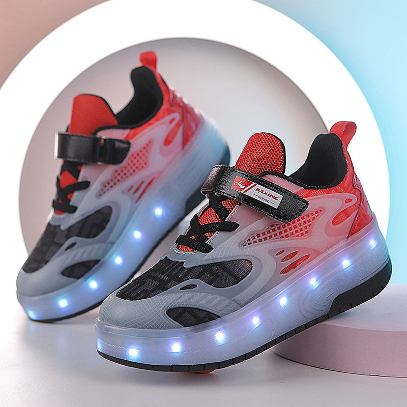 Jinjiang Custom Sneakers With Wheels And Lights Girls Led Shoes With Roller Skates Shoes Kids Designers Light Up Shoes