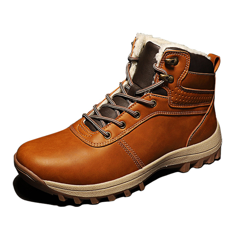 Custom Outdoor Shoes Hiking Boots Cat Shoe Men High Cut Microfiber Leather Winter Boots Big Size Mens Working Boots