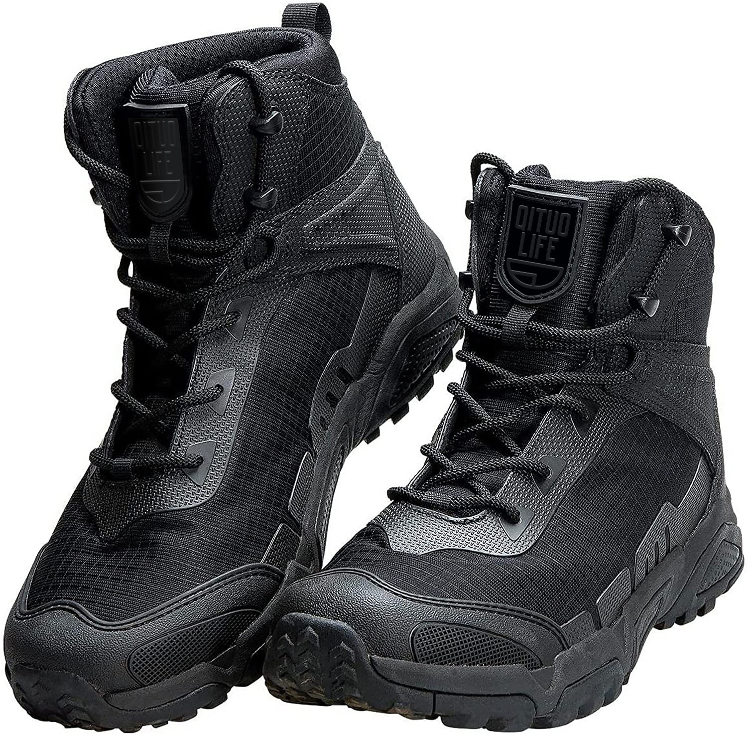 2023 New Design Men Casual Rubber Combat Boots Tactical Lightweight Work Chunky hiking Shoes