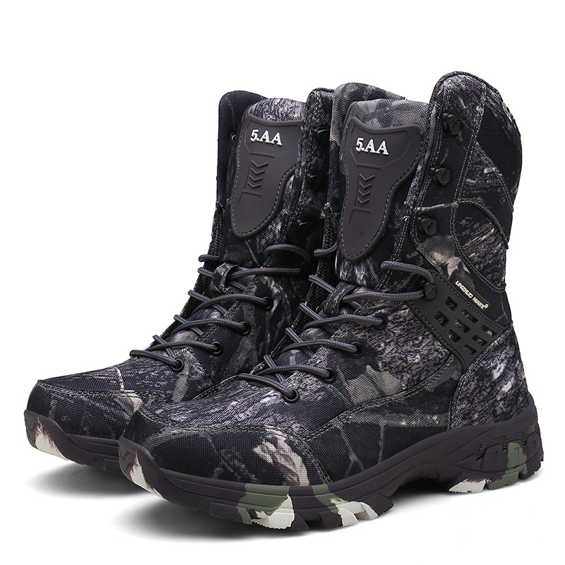 Custom rubber mens hiking waterproof camouflage Lightweight Combat Boots Durable Suede Leather Work Boots Desert Boots