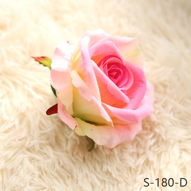 Wholesale cheap Artificial rose  flower heads Silk decorative flowers for home wall decor party decorations