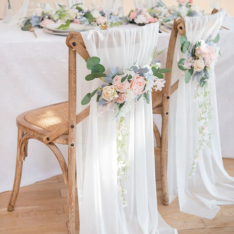 Wedding Arch Fabric Drape Sheer Backdrop Curtain Chiffon Fabric for Party Ceremony Stage Reception Decorations