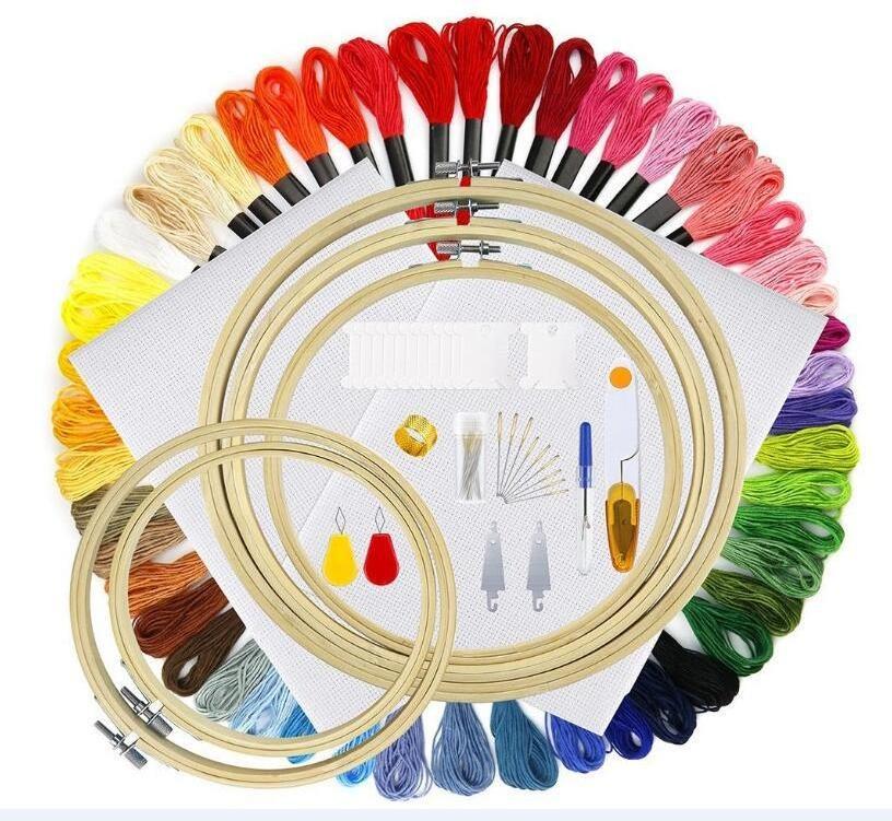 Threads Cross Stitch Hand Embroidery DIY Cotton with Thread Embroidery Set Kit Kits Thread Cross Stitch