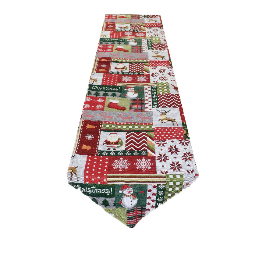 Santa Claus Linen Decorative Christmas Tapestry Table Runner