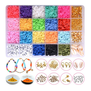 4800 Pieces Of 48 24 Flat Polymer Clay Bead Set Jewelry Bracelet Making DIY Handmade Bracelet 6mm Soft Pottery Round Piece