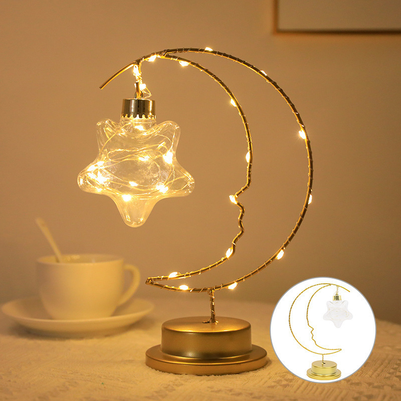 Star Moon Table Lamps Retro Style Room Decor Lights Battery Power Led Night Light Lamps For Drawing Room Home Decoration