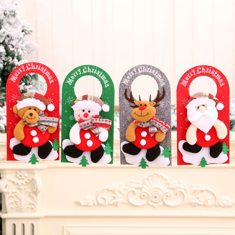 Microstar Merry Christmas Door Hanger Santa Snowman Hanging Door Signs For Hotel &Home Decoration