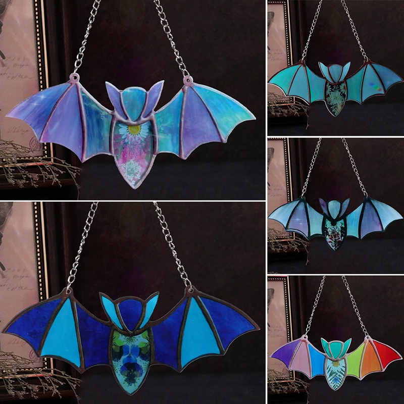 Acrylic Fly Halloween Bats Wall Tree Hanging Decorative Pendant Halloween Decoration Toy Accessories Indoor Outdoor Party Props