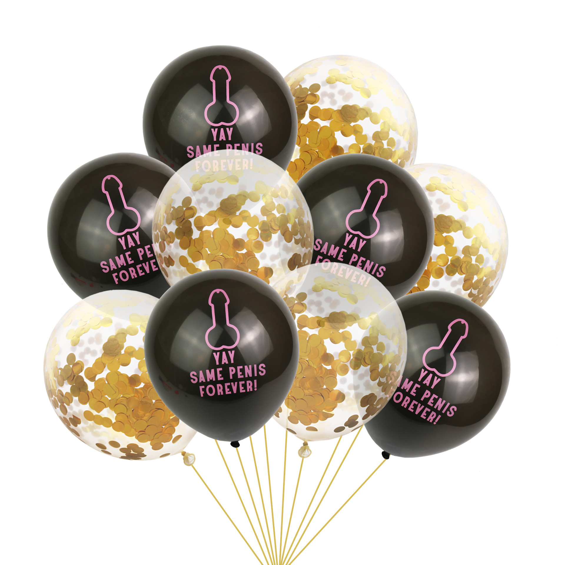 Same Penis Forever Balloon Bridal Shower Gold Penis Shape Rude Abusive Balloon Hen Bachelorette Party Decoration