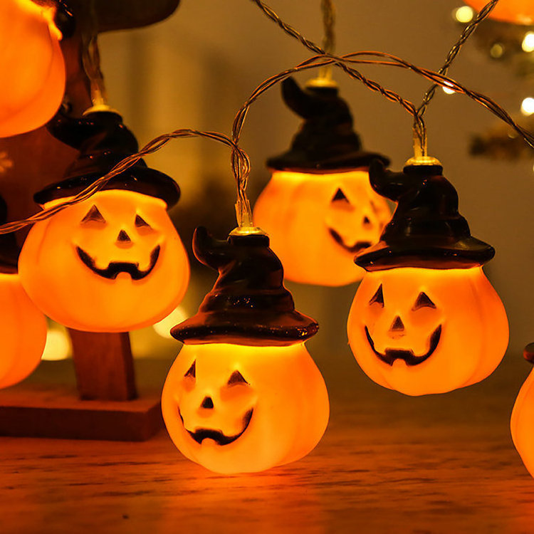 LED Pumpkin String Lights Lamp DIY Hanging Horror Halloween Outdoor Decoration Home Party Supplies Halloween String Lights