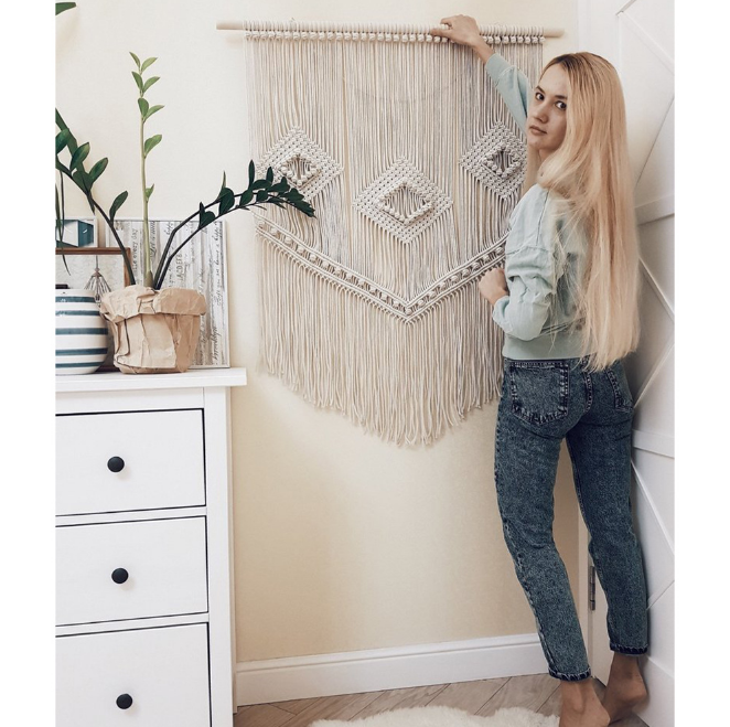 Macrame Wall Hanging Wall Tapestry Large Bohemian Wall Decoration for Wedding Backdrop Curtain Fringe Garland Banner Bedroom