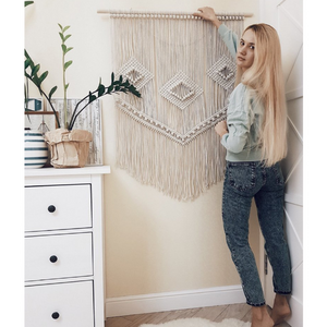 Macrame Wall Hanging Wall Tapestry Large Bohemian Wall Decoration for Wedding Backdrop Curtain Fringe Garland Banner Bedroom