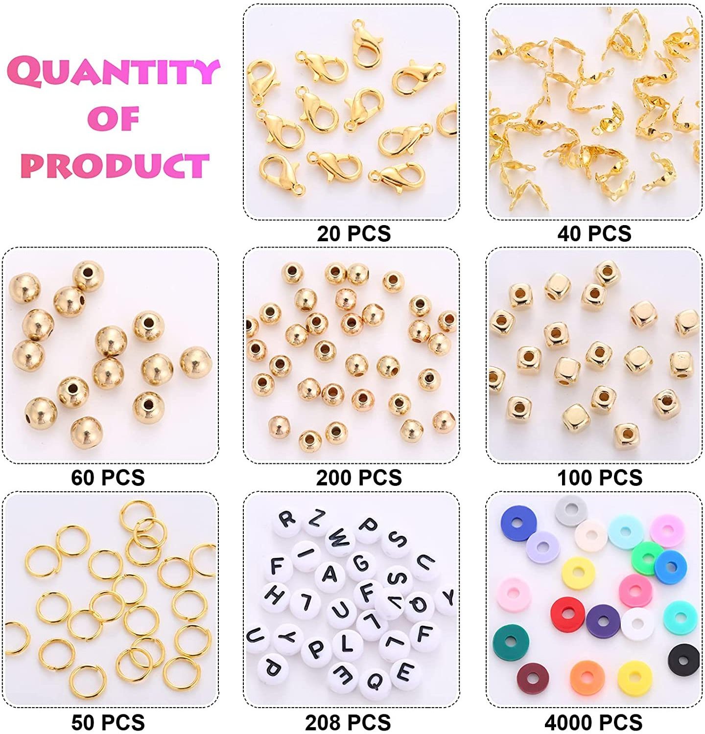 DIY Handmade 28 Grids Color Polymer Clay Acrylic Letter Beads Accessories Boxed Beaded Pendant Bracelet Assembly