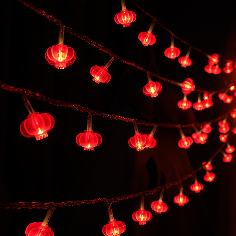 1.5m 3m Battery USB Chinese Knot Red Lantern Happy New Year Decoration LED String Lights Night Light Holiday Decorative Lighting