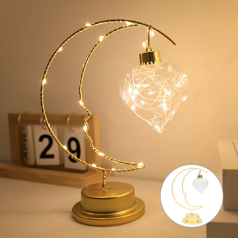 Star Moon Table Lamps Retro Style Room Decor Lights Battery Power Led Night Light Lamps For Drawing Room Home Decoration