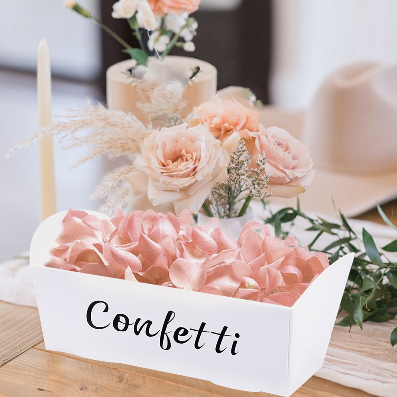 Microstar 6 PCS Wedding Confetti Holder Kraft Paper Box Confetti Tray set Wedding Flower Box