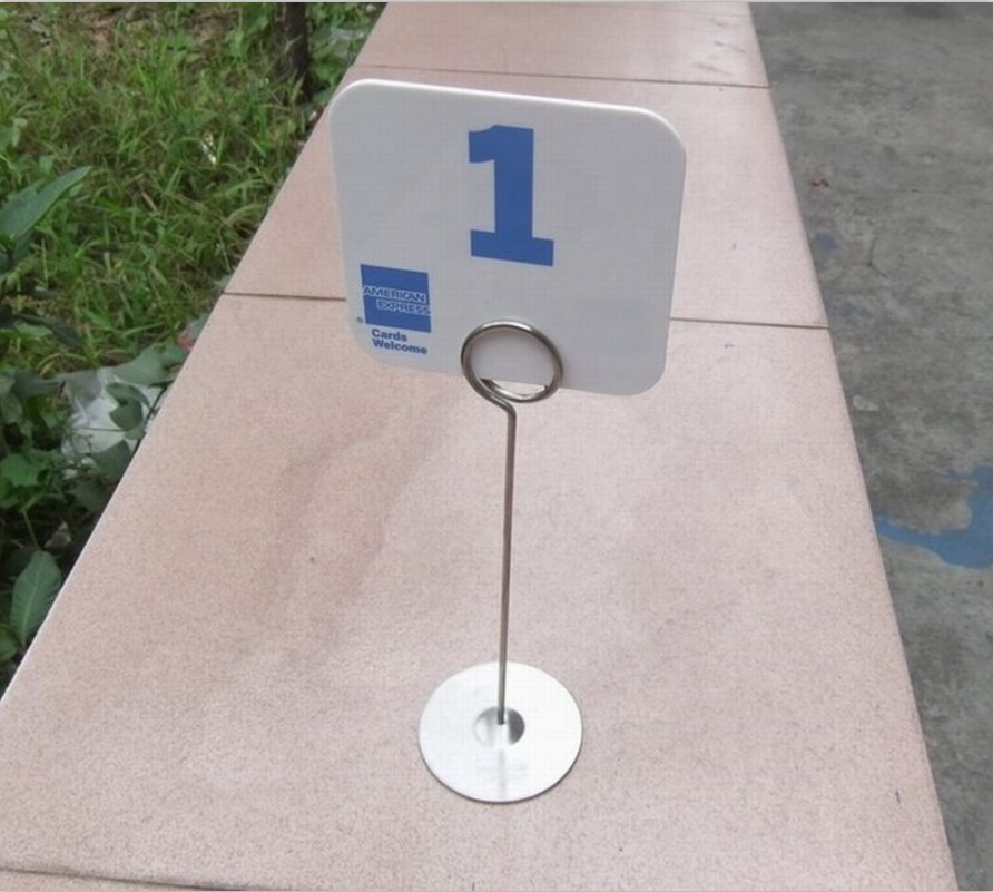 Custom Stainless Steel Metal Wedding Restaurant Gold Silver Metal Table Number Card Holder Wedding Table Number Stand