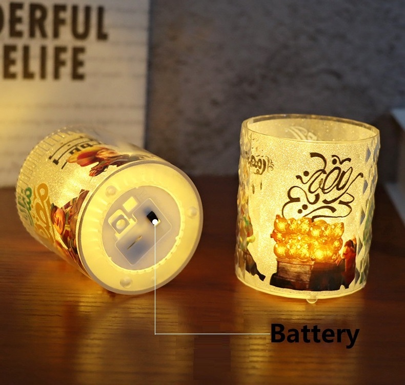 Ramadan Kareem Led Candle Light Battery Operated Plastic Ramadan Lanterns For Eid Mubarak Decoration Light