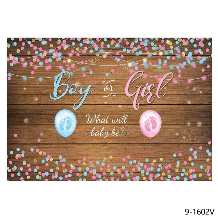 Birthday Backdrop Baby Shower Happy Birthday Photography Backdrop Wooden Natural Color Gender Reveal Boy or Girl 7x5ft Children