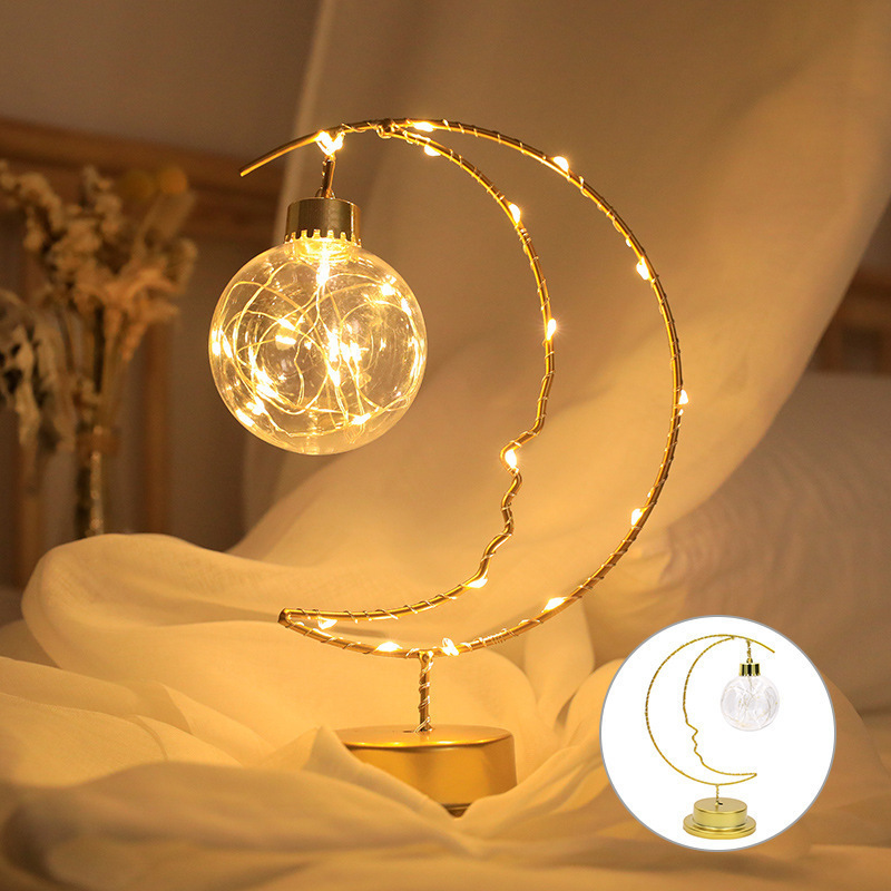 Star Moon Table Lamps Retro Style Room Decor Lights Battery Power Led Night Light Lamps For Drawing Room Home Decoration