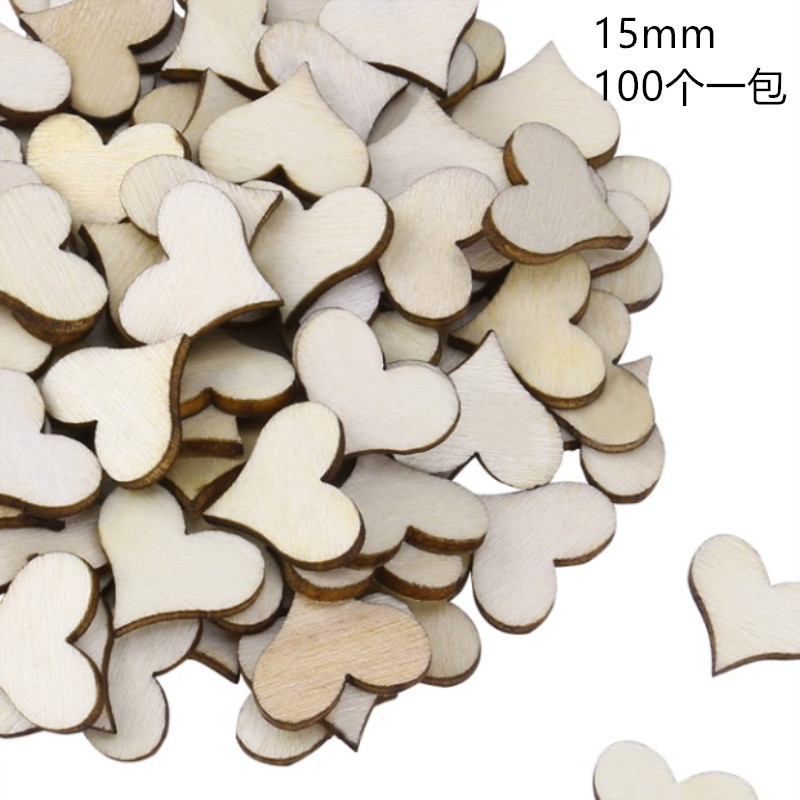 Wedding Decoration Rustic Wooden Pattern Love Hearts Shaped Wood Slices Crafts for Wedding Table Scatter Decoration