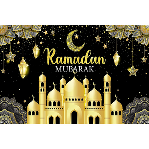 Factory Wholesale Custom Backdrop Luxury Fabric Ramadan Kareem Background For Photography Ramadan Decoration 2024