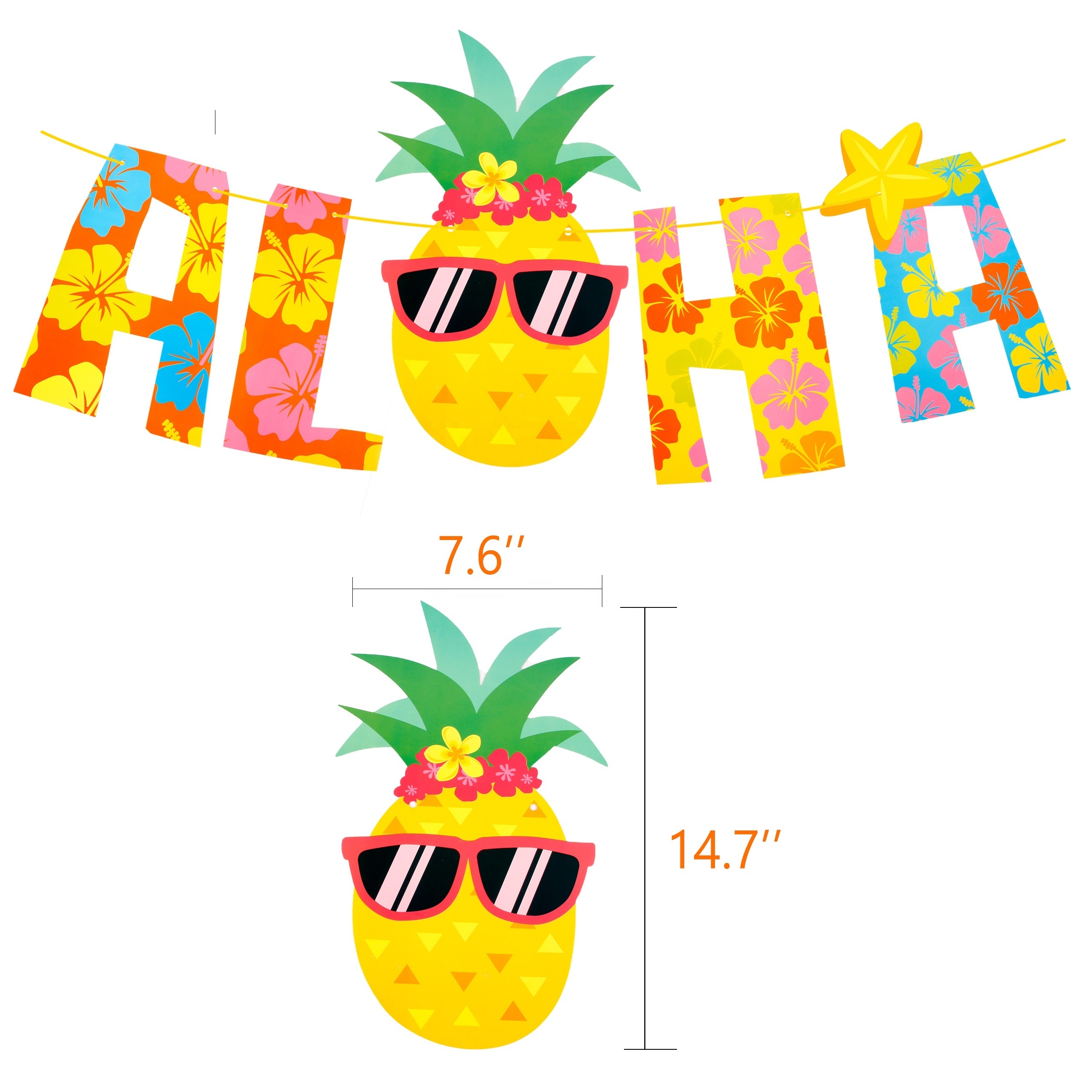 Wholesale Cheapest Luau Hawaiian Party Decorations Aloha Pineapple Banner