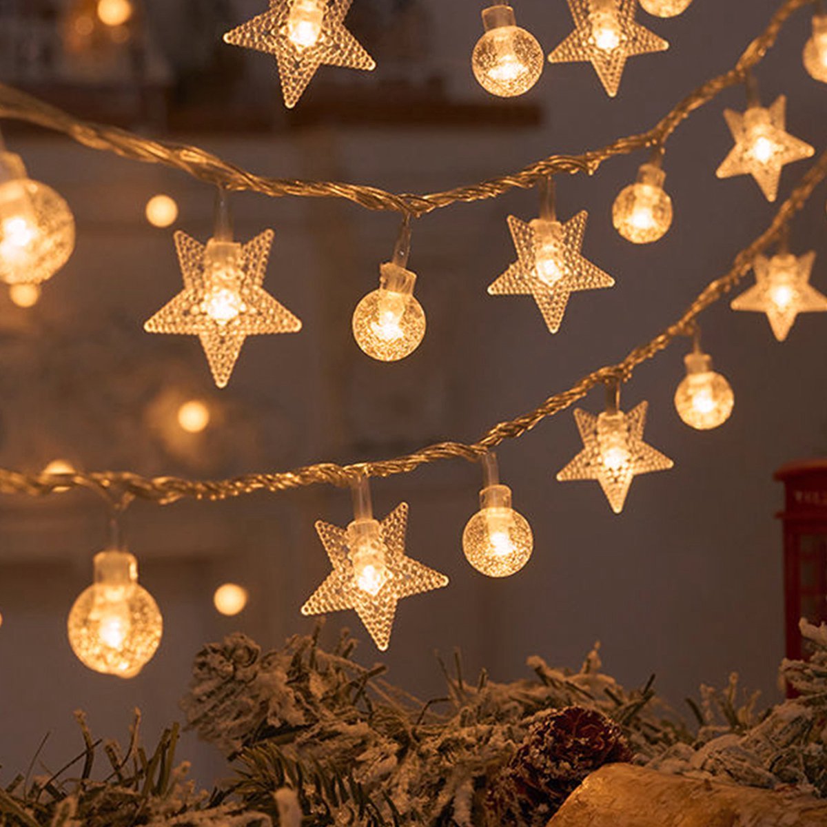 1.5m 3m Christmas Tree star String Lights Christmas Decorations 2023 for Home Xmas Ornaments indoor outdoor Navidad New Year