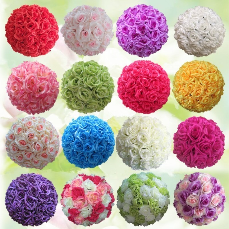 Wholesale 25cm Wedding Ceremony Decor Artificial Flower Table Centerpiece Runner Rose Flower Ball