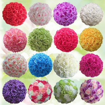 Wholesale 25cm Wedding Ceremony Decor Artificial Flower Table Centerpiece Runner Rose Flower Ball