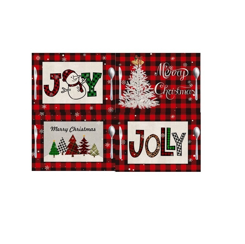 Santa Claus Linen Decorative Christmas Tapestry Table Runner