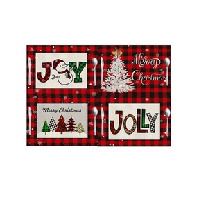 Santa Claus Linen Decorative Christmas Tapestry Table Runner