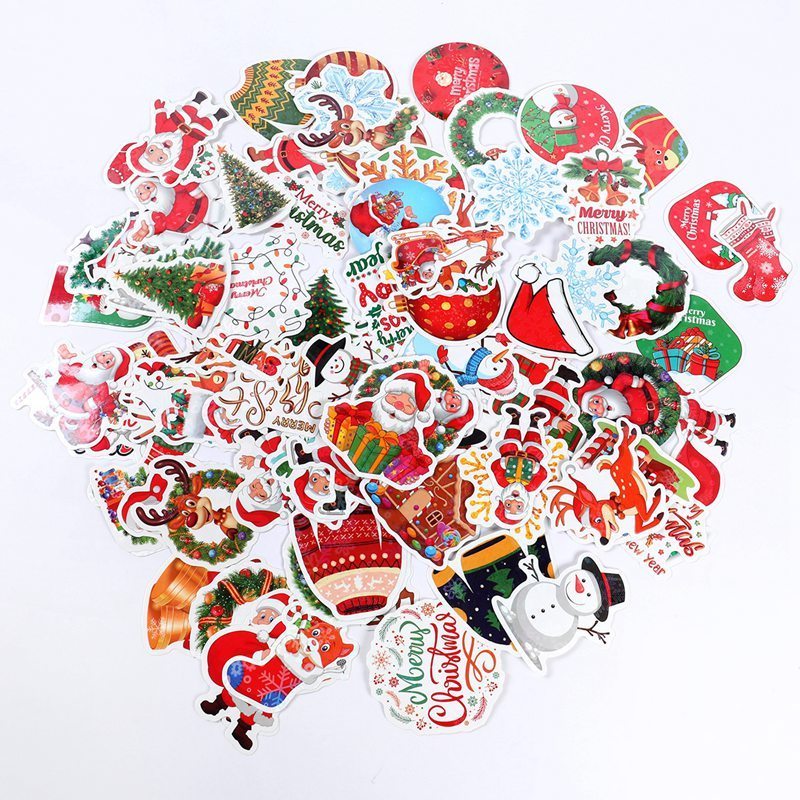 Merry Christmas Decorations Stickers 100Pcs Christmas Stickers Santa Snowflake Stickers For Envelopes Gifts Tags Crafts Window