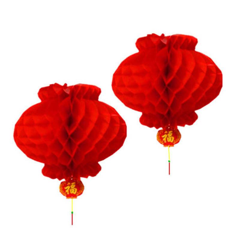 Waterproof Good Fortune Red Paper Lanterns for Chinese New Year Spring Festival Party Celebration Home Decor