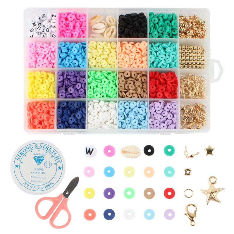 24 Grids Miyuki Beads for DIY Making Necklaces Bracelets Craft Set Kit Clay Letter Beads for Jewelry Making