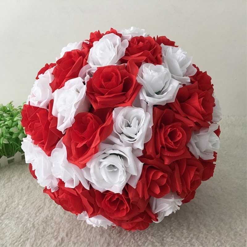 Wholesale 25cm Wedding Ceremony Decor Artificial Flower Table Centerpiece Runner Rose Flower Ball