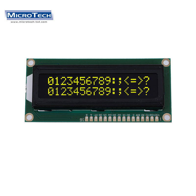 lcd 1602 i2c 16x2 dot matrix display module COB FSTN MPU interface black Yellow green LCD module