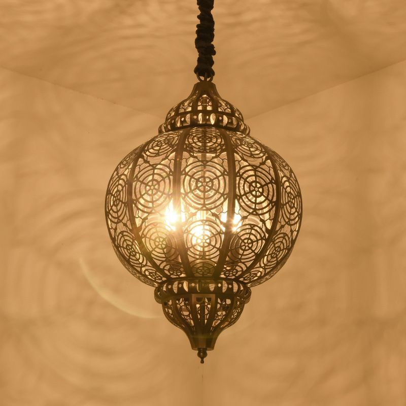 Single Pendant Light 2021 New Arrive Oriental Style Moroccan Decorative Antique Pendant Lamp Champagne Colour