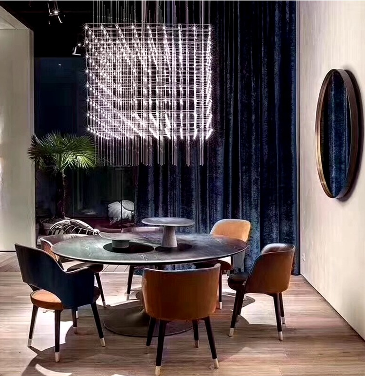 Customized Modern creative LED Big Foyer Large Crystal Chandelier lights for hotel