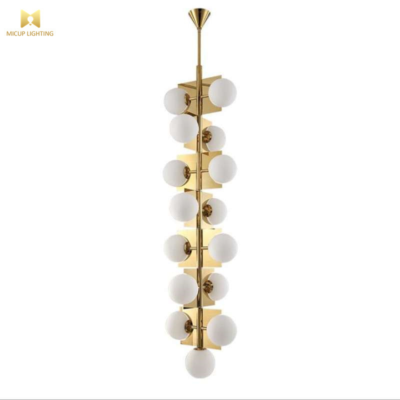 Postmodern Stylish Modeling High Grade Milk White Glass Ball Restaurant Decorative Lamp Mall Showroom Living Room Chandelier