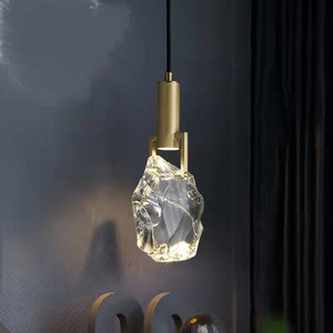 Contemporary iron led modern home deco lamp luxury K9 gold small chandeliers crystal lampwork pendant lights bedroom chandelier