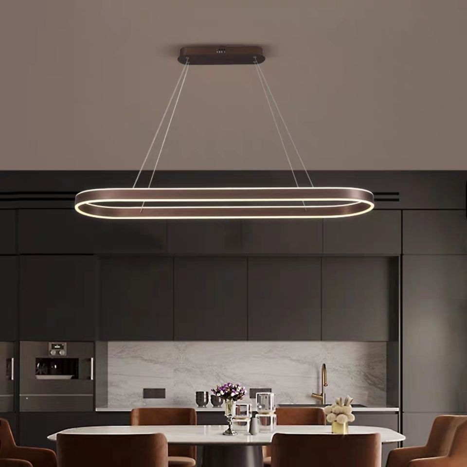 Nordic modern Chandelier Creative Design Lamp Restaurant Kitchen Dining Table Suspension Chandelier oval  long pendant light