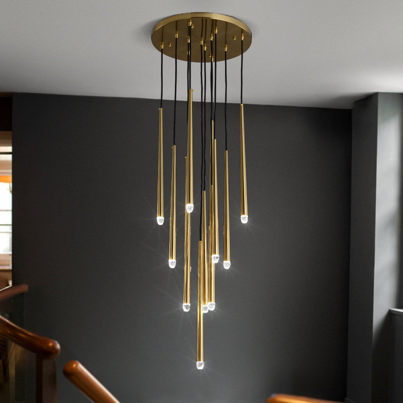 Modern Led Chandelier Dining Room Staircase Interior Lighting Arylic Chandelier Duplex Attic Chandelier