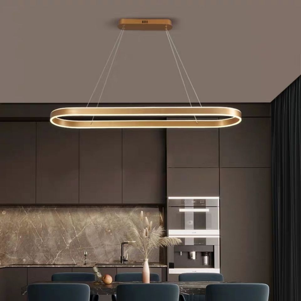 Nordic modern Chandelier Creative Design Lamp Restaurant Kitchen Dining Table Suspension Chandelier oval  long pendant light