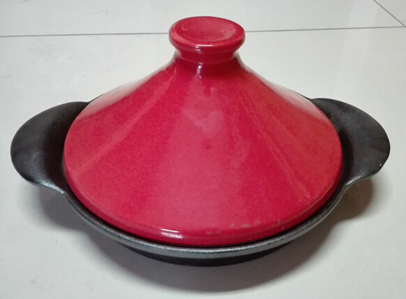 cast iron tagine pot with ceramic lid