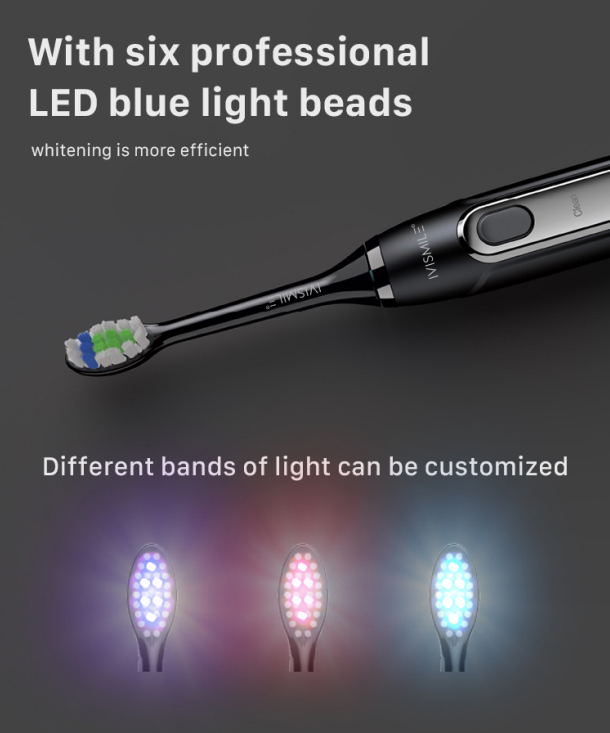 Portable Electric Intelligent 6 Blue Led Automatic Electronic Toothbrush Wireless Sonic Electric Toothbrush