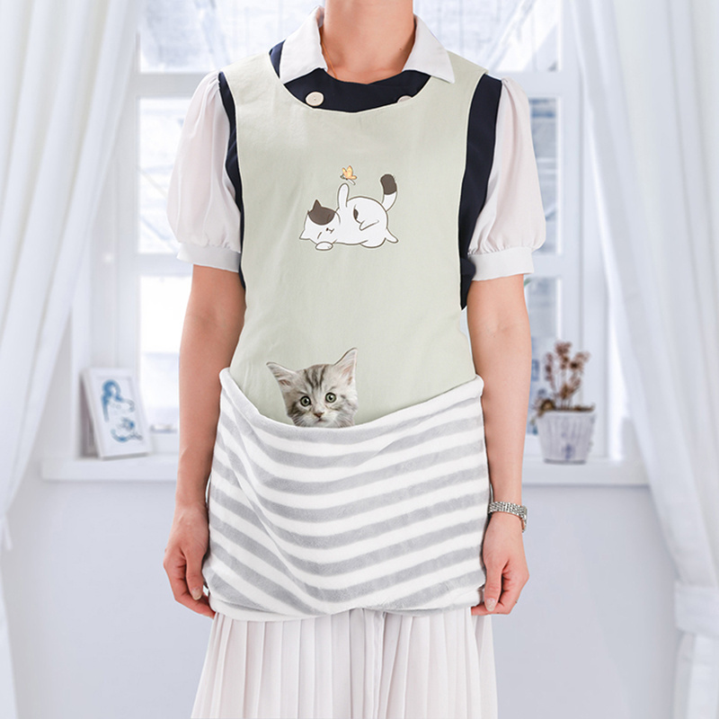 Pet Carrier Bag Small Dog Cat Sling Accompany Carrier Bag Hands-Free Shoulder Carry Soft Breathable Cotton Pet Apron Indoors