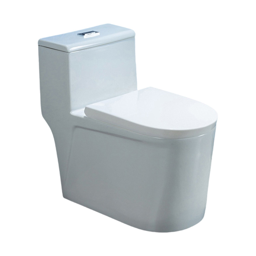 Ceramic One Piece Siphonic Dual-Flush Toilet African Floor Mounted Rectangular Washdown Toilet