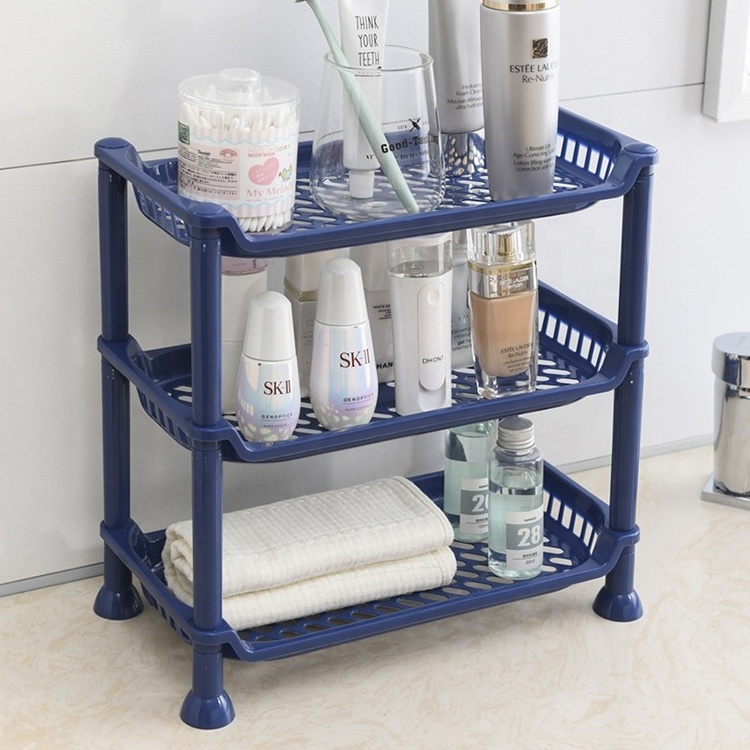 Multi-layer kitchen storage rack bathroom toilet storage organizer rack  floor plastic storage shelf